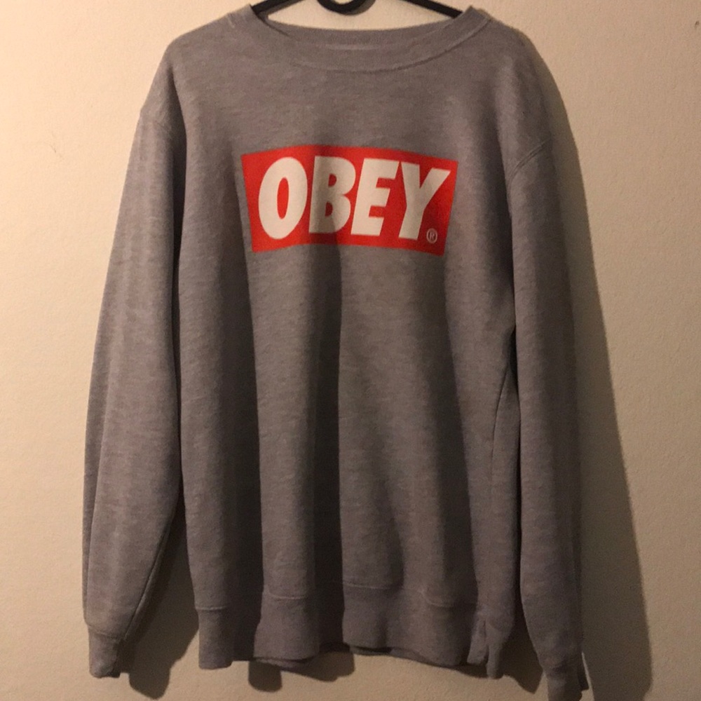 Obey size medium gray sweater